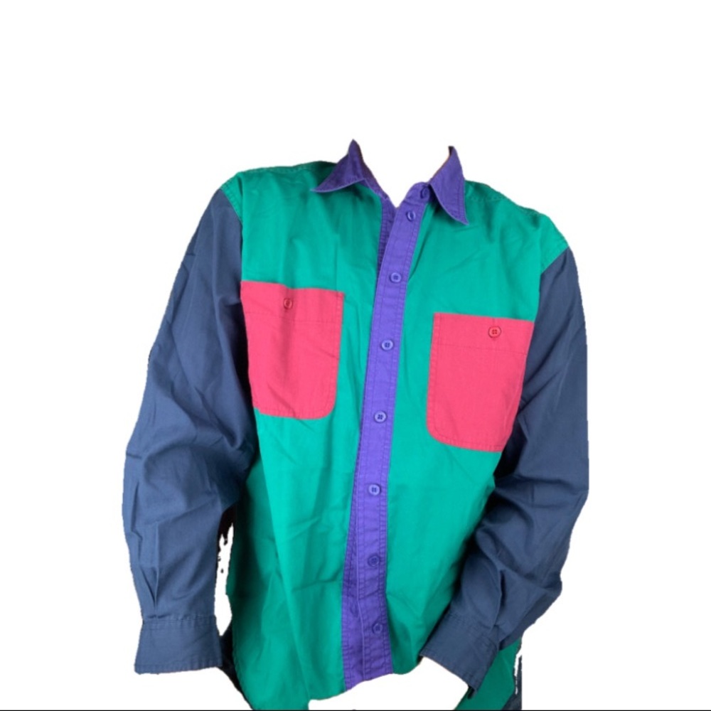 Hipster multi colored button up
